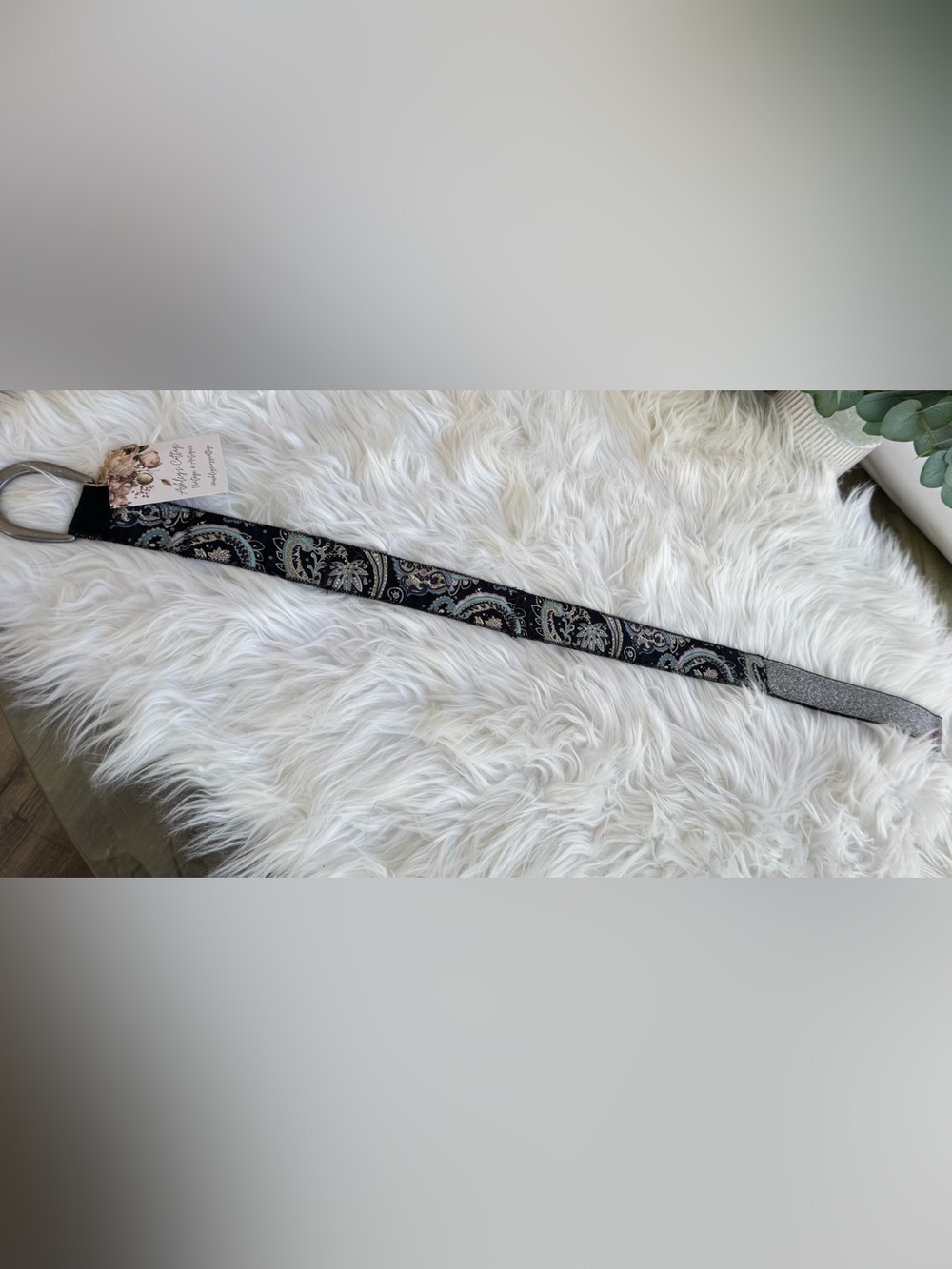 Paisley Print Black Women's Waist Belt